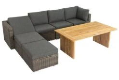 OUTFLEXX Loungegarnitur, Polyrattan/Teakholz, Tisch 160x90cm, Für 6 Personen, Wasserfeste Kissenbox -Gartenladen 3 19394.jpg