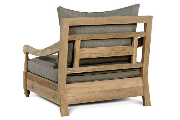 OUTFLEXX Stuhl, Natur, Recycled FSC®-Teak, 90X90x82cm, Inkl. Kissen, Mit Armlehnen 5 OUTFLEXX Stuhl, Natur, Recycled FSC®-Teak, 90X90x82cm, Inkl. Kissen, Mit Armlehnen – Bild 3