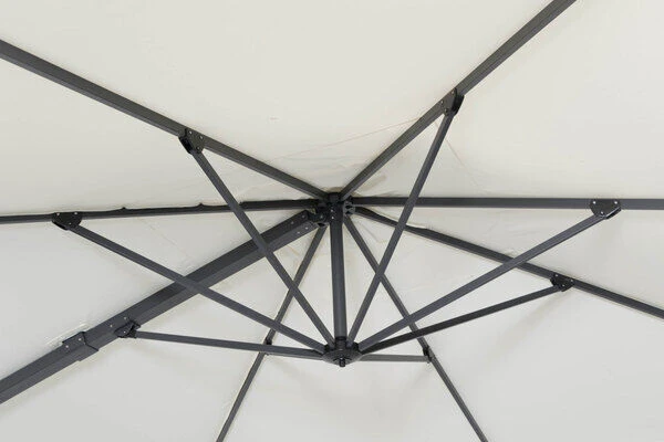 OUTFLEXX Ultimate L Ampelschirm, Anthrazit/creme, Alu/Spuncrylic®, 400x400cm, Inkl. Befüllbarem Schirmständer 5 OUTFLEXX Ultimate L Ampelschirm, Anthrazit/creme, Alu/Spuncrylic®, 400x400cm, Inkl. Befüllbarem Schirmständer – Bild 3