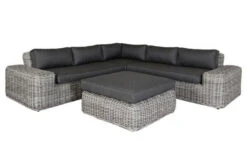 OUTFLEXX Ecklounge, White Faded Grey, Polyrattan, 6 Personen, Inkl. Tisch/Hocker 90 X 90 Cm Und Polster Aus Olefin In Anthrazit -Gartenladen 3 20790.jpg