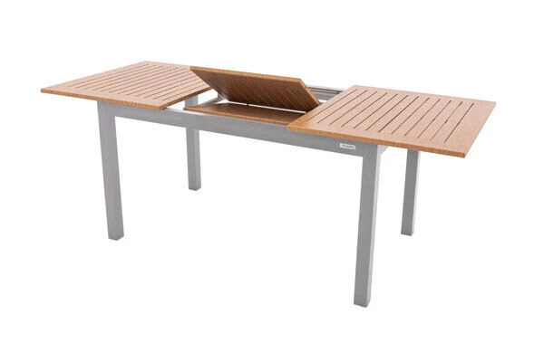 DOPPLER Expert Esstisch, Silber/Holzoptik, Aluminium, 150-210x90 Cm, Ausziehbar 6 DOPPLER Expert Esstisch, Silber/Holzoptik, Aluminium, 150-210x90 Cm, Ausziehbar – Bild 4