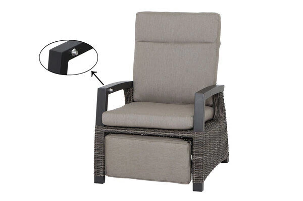 SIENA GARDEN Corido Sitzgruppe, Charcoal, Alu / Gardino®-Geflecht, 4 Relaxsessel, Stufenloser Lifttisch 130x75x47-71cm 5 SIENA GARDEN Corido Sitzgruppe, Charcoal, Alu / Gardino®-Geflecht, 4 Relaxsessel, Stufenloser Lifttisch 130x75x47-71cm – Bild 3