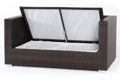 OUTFLEXX 2-Sitzer Sofa, Braun, Polyrattan, 152x85x70cm, Inkl. Polster, Wasserfeste Kissenbox -Gartenladen 3 2393 2 BOX.jpg