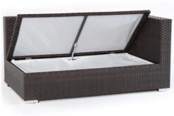OUTFLEXX 2-Sitzer Ecksofa, Braun, Polyrattan, 145x85x70cm, Armlehne Li, Inkl. Kissen, Wasserfeste Kissenbox -Gartenladen 3 2393 3 BOX.jpg