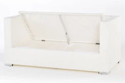 OUTFLEXX 2-Sitzer Sofa, Weiß, Polyrattan, 152x85x70cm, Inkl. Polster, Wasserfeste Kissenbox -Gartenladen 3 2511 2 BOX.jpg