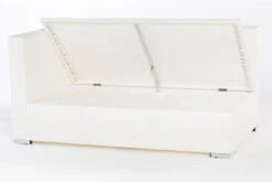 OUTFLEXX 2-Sitzer Ecksofa, Weiß, Polyrattan, 145x85x70cm, Armlehne Re, Inkl. Polster, Wasserfeste Kissenbox -Gartenladen 3 2511 4 BOX.jpg