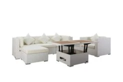 OUTFLEXX Loungemöbel-Set, Weiß, Polyrattan, Für 5 Personen, Inkl. Loungetisch, Wasserfeste Kissenbox -Gartenladen 3 2523 BOX D.jpg