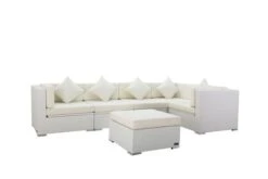 OUTFLEXX Loungemöbel Polyrattan, Weiß, Für 5 Personen, Inkl. Kaffeetisch, Wasserfeste Kissenbox -Gartenladen 3 7175 BOX B.jpg