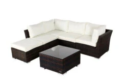 OUTFLEXX Loungemöbel-Set, Braun Marmoriert, Polyrattan, Inkl. Kaffeetisch, Für 5 Personen, Wasserfeste Kissenbox -Gartenladen 3 7759 BOX B.jpg