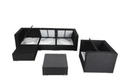 OUTFLEXX Loungemöbel, Schwarz, Polyrattan, Für 5 Personen, Inkl. Kaffeetisch, Kissenboxfunktion 12 OUTFLEXX Loungemöbel, Schwarz, Polyrattan, Für 5 Personen, Inkl. Kaffeetisch, Kissenboxfunktion -Gartenladen 4 1077 BOX B.jpg