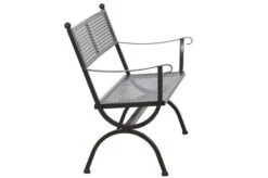 MBM Bank Romeo, Marone, Schmiedeeisen Verzinkt, Pulverbeschichtet, 2-Sitzer, 122x90x62 Cm -Gartenladen 4 10887.jpg