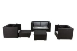 OUTFLEXX Lounge-Set, 5 Personen, Braun, Polyrattan, Inkl. Loungetisch, Wasserfeste Kissenbox -Gartenladen 4 1298 BOX D.jpg