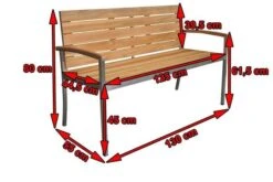 OUTFLEXX Gartenbank, FSC-Teakholz/Edelstahl, 2-Sitzer, 130x55x80cm -Gartenladen 4 13537.jpg