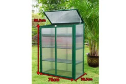 OUTFLEXX Gewächshaus, Grün, Alu/Polycarbonat 4mm, Pulverbeschichtet, 76 X 38,5 X 98,5 Cm -Gartenladen 4 13730.jpg