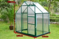 OUTFLEXX Gewächshaus, Grün, Alu/Polycarbonat, 4 Mm, Inkl. Fundament, Pulverb. 133 X 195 X 205 Cm -Gartenladen 4 13740.jpg
