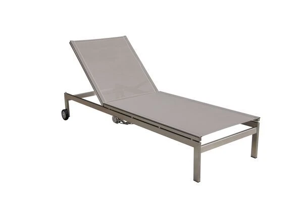 OUTFLEXX 2er-Set Rollliege, Taupe, Edelstahl/Teak, 212x71x36cm, Mit Beistelltisch 45x45cm 10 OUTFLEXX 2er-Set Rollliege, Taupe, Edelstahl/Teak, 212x71x36cm, Mit Beistelltisch 45x45cm – Bild 8