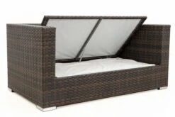 OUTFLEXX 2-Sitzer Sofa, Braun Marmoriert, Polyrattan, 152 X 85 X 70 Cm, Wasserfeste Kissenbox -Gartenladen 4 15734 2 BOX.jpg