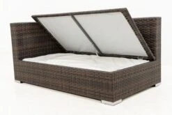 OUTFLEXX 2-Sitzer Ecksofa, Braun Marmoriert, Polyrattan, 145 X 85 X 70 Cm, Wasserfeste Kissenbox, Armlehne Re. 16 OUTFLEXX 2-Sitzer Ecksofa, Braun Marmoriert, Polyrattan, 145 X 85 X 70 Cm, Wasserfeste Kissenbox, Armlehne Re. -Gartenladen 4 15734 4 BOX.jpg