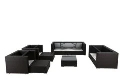 OUTFLEXX Loungemöbel-Set, Braun, Polyrattan, Für 9 Personen, Inkl. Kaffeetisch, Wasserfeste Kissenbox -Gartenladen 4 1599 BOX B.jpg