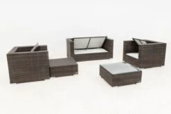 OUTFLEXX Loungemöbel-Set, Polyrattan, Braun Marmoriert, 5 Pers, Wasserfeste Kissenbox, Inkl. Beistelltisch 15 OUTFLEXX Loungemöbel-Set, Polyrattan, Braun Marmoriert, 5 Pers, Wasserfeste Kissenbox, Inkl. Beistelltisch -Gartenladen 4 16066 BOX B.jpg