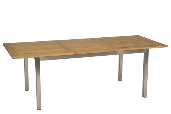 STERN Cardiff Esstischgarnitur, Taupe/grau, Edelstahl/Textil, 162/220 X 90 Cm, 6 Pers., FSC-Teakholz 6 STERN Cardiff Esstischgarnitur, Taupe/grau, Edelstahl/Textil, 162/220 X 90 Cm, 6 Pers., FSC-Teakholz – Bild 4