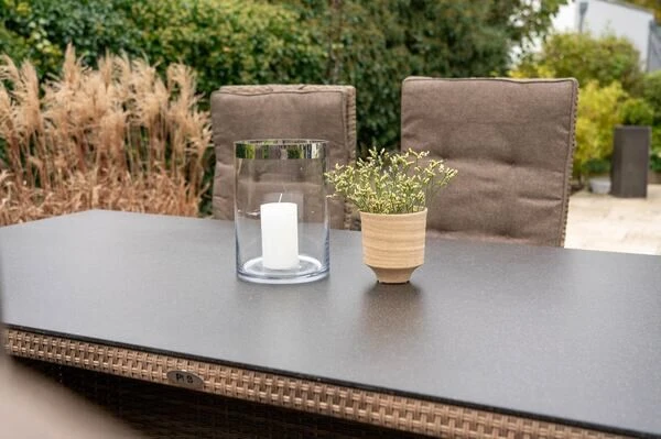 Ploß Elba Esstischgarnitur, Champagner-meliert/savanna, 200 X 95 Cm, Polyrattan/Alu, 13-tlg. 6 Ploß Elba Esstischgarnitur, Champagner-meliert/savanna, 200 X 95 Cm, Polyrattan/Alu, 13-tlg. – Bild 4