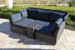 Ploß Rocking Loungeset, Grau/braun-meliert, Polyrattan, 5-6 Personen, Inkl. Sonnendach -Gartenladen 4 18220.jpg