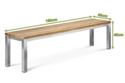 OUTFLEXX Gartenbank, Edelstahl/recyceltes FSC®-Teak, 180x40x45cm, Rustikal Gebürstet -Gartenladen 4 18317.jpg