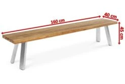 OUTFLEXX Gartenbank, Edelstahl/recyceltes FSC®-Teak, 160x40x45cm, A-Gestell, Rustikal Gebürstet -Gartenladen 4 18322.jpg