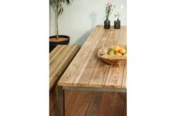 OUTFLEXX Esstischgarnitur, Edelstahl/recyceltes FSC-Teakholz, Tisch 180x90 Cm, 2 Bänke -Gartenladen 4 19362.jpg