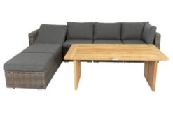 OUTFLEXX Loungegarnitur, Polyrattan/Teakholz, Tisch 160x90cm, Für 6 Personen, Wasserfeste Kissenbox -Gartenladen 4 19394.jpg