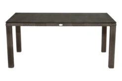 Ploß Rocking Dining Tisch, Grau/braun-meliert, Polyrattan, 170 X 90 Cm, Glasplatte In Steinoptik -Gartenladen 4 20157.jpg