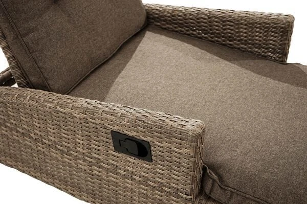 Ploß Rabida Comfort Rollliege, Champagner-meliert, Polyrattan, 198x68x44cm, Verstellbar, Hohe Sitzhöhe 6 Ploß Rabida Comfort Rollliege, Champagner-meliert, Polyrattan, 198x68x44cm, Verstellbar, Hohe Sitzhöhe – Bild 4