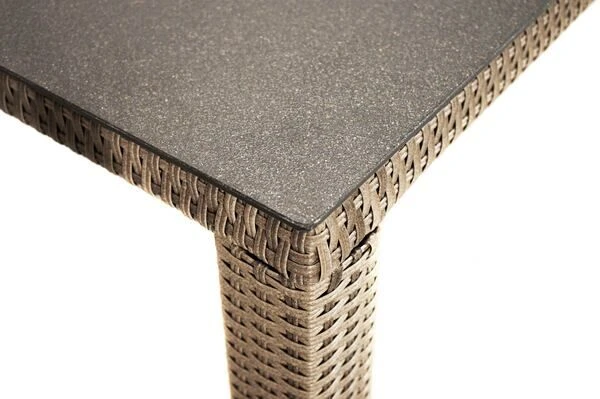 Ploß Rabida Dining Tisch, Champagner-meliert, Polyrattan, 170 X 90 Cm, Glasplatte In Steinoptik 6 Ploß Rabida Dining Tisch, Champagner-meliert, Polyrattan, 170 X 90 Cm, Glasplatte In Steinoptik – Bild 4