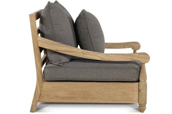 OUTFLEXX Stuhl, Natur, Recycled FSC®-Teak, 90X90x82cm, Inkl. Kissen, Mit Armlehnen 6 OUTFLEXX Stuhl, Natur, Recycled FSC®-Teak, 90X90x82cm, Inkl. Kissen, Mit Armlehnen – Bild 4