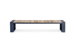 OUTFLEXX Kona Bank, Dark Grey/natur, Alu/recycled FSC®-Teak, 240x40x45cm, Rustikal Gebürstet, U-Gestell -Gartenladen 4 20327.jpg