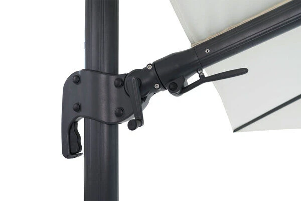 OUTFLEXX Ampelschirm, Anthrazit/creme, Alu/Polyester, 350x350cm, Inkl. Plattenständer 6 OUTFLEXX Ampelschirm, Anthrazit/creme, Alu/Polyester, 350x350cm, Inkl. Plattenständer – Bild 4