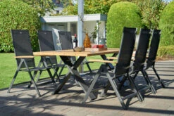 HARTMAN Xanadu Esstisch, Xerix, Alu / Teakholz, 220 X 100 Cm, X-Gestell -Gartenladen 4 20405.jpg