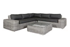 OUTFLEXX Ecklounge, White Faded Grey, Polyrattan, 6 Personen, Inkl. Tisch/Hocker 90 X 90 Cm Und Polster Aus Olefin In Anthrazit -Gartenladen 4 20790.jpg