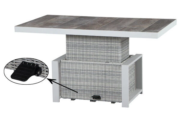 SIENA GARDEN Corido Sitzgruppe, Ice Grey, Alu / Gardino®-Geflecht, 4 Diningsessel, Stufenloser Lifttisch 130 X 75 X 47-71 Cm 6 SIENA GARDEN Corido Sitzgruppe, Ice Grey, Alu / Gardino®-Geflecht, 4 Diningsessel, Stufenloser Lifttisch 130 X 75 X 47-71 Cm – Bild 4