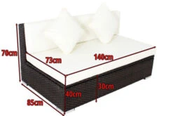 OUTFLEXX 2-Sitzer Mittelelement, Braun, Polyrattan, 140x85x70cm, Inkl. Polster, Wasserfeste Kissenbox -Gartenladen 4 2393 16 BOX.jpg