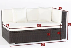 OUTFLEXX 2-Sitzer Ecksofa, Braun, Polyrattan, 145x85x70cm, Armlehne Li, Inkl. Kissen, Wasserfeste Kissenbox -Gartenladen 4 2393 3 BOX.jpg