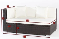 OUTFLEXX 2-Sitzer Ecksofa, Braun, Polyrattan, 145x85x70cm, Armlehne Re, Inkl. Kissen, Wasserfeste Kissenbox -Gartenladen 4 2393 4 BOX.jpg