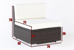 OUTFLEXX Mittelelement, Braun, Polyrattan, Inkl. Polster Und Kissen, Wasserfeste Kissenbox -Gartenladen 4 2393 5 BOX.jpg