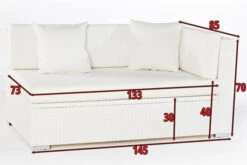 OUTFLEXX 2-Sitzer Ecksofa, Weiß, Polyrattan, 145x85x70cm, Armlehne Li, Inkl. Polster, Wasserfeste Kissenbox 9 OUTFLEXX 2-Sitzer Ecksofa, Weiß, Polyrattan, 145x85x70cm, Armlehne Li, Inkl. Polster, Wasserfeste Kissenbox -Gartenladen 4 2511 3 BOX.jpg