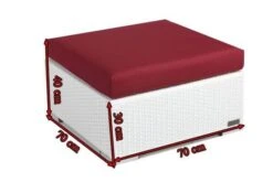 OUTFLEXX Beistelltisch/Hocker, Weiß, Polyrattan, Inkl. Glasplatte Und Polster 9 OUTFLEXX Beistelltisch/Hocker, Weiß, Polyrattan, Inkl. Glasplatte Und Polster -Gartenladen 4 2511 8.jpg