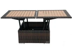 OUTFLEXX Loungetisch Höhenverstellbar, Braun-marmoriert, Polyrattan, 75/152x75x40/64,5cm -Gartenladen 4 8887.jpg
