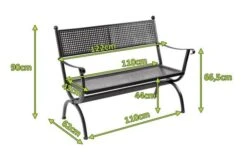 MBM Bank Romeo, Marone, Schmiedeeisen Verzinkt, Pulverbeschichtet, 2-Sitzer, 122x90x62 Cm -Gartenladen 5 10887.jpg