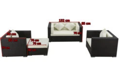 OUTFLEXX Loungemöbel-Set, 5 Personen, Braun, Polyrattan, Wasserfeste Kissenbox -Gartenladen 5 1298 BOX A.jpg