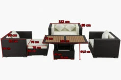 OUTFLEXX Lounge-Set, 5 Personen, Braun, Polyrattan, Inkl. Loungetisch, Wasserfeste Kissenbox -Gartenladen 5 1298 BOX D.jpg